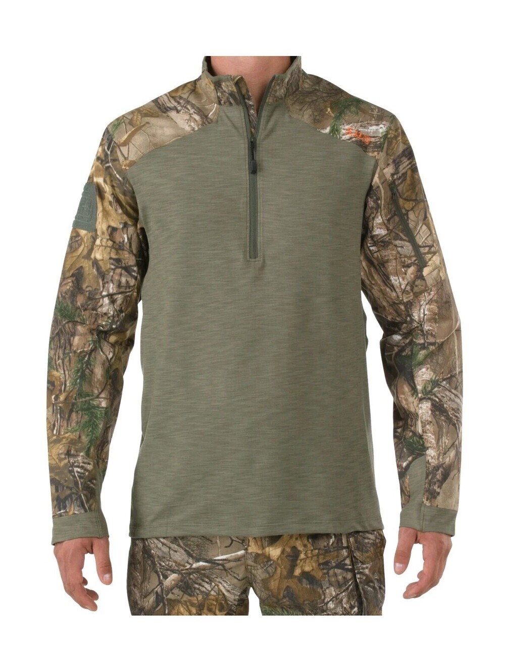 5.11 Tactical Realtree Rapid Assault 1/4 Zip Green Long Sleeve Raglan Camo Shirt